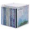 STORi Stackable Clear Plastic CD Organizers (2 Pack) Cube Jewel