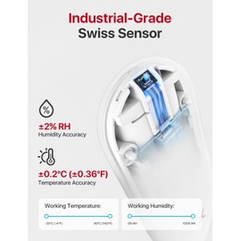 X-Sense WiFi Hygrometer Thermometer, Smart Temperature Monitor Wireless, Mini Humidity Sensor with Notification Alert, Free Data Storage Export, Compatible with Alexa, for Greenhouse, Home, Office