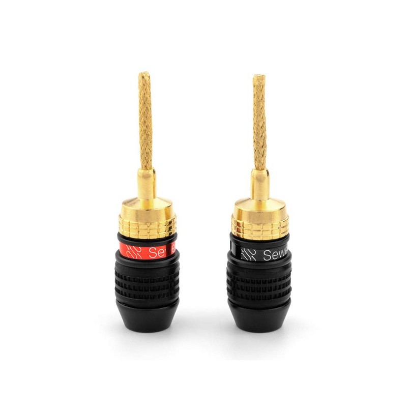 Deadbolt Flex Pin Banana Plugs for Spring Loaded Speaker Terminals,