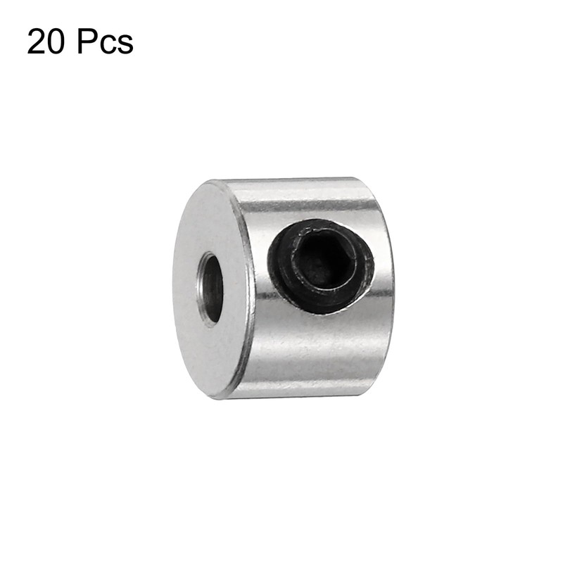 sourcing map 20pcs Set Screw Collars 3mm Bore Shaft Collars,