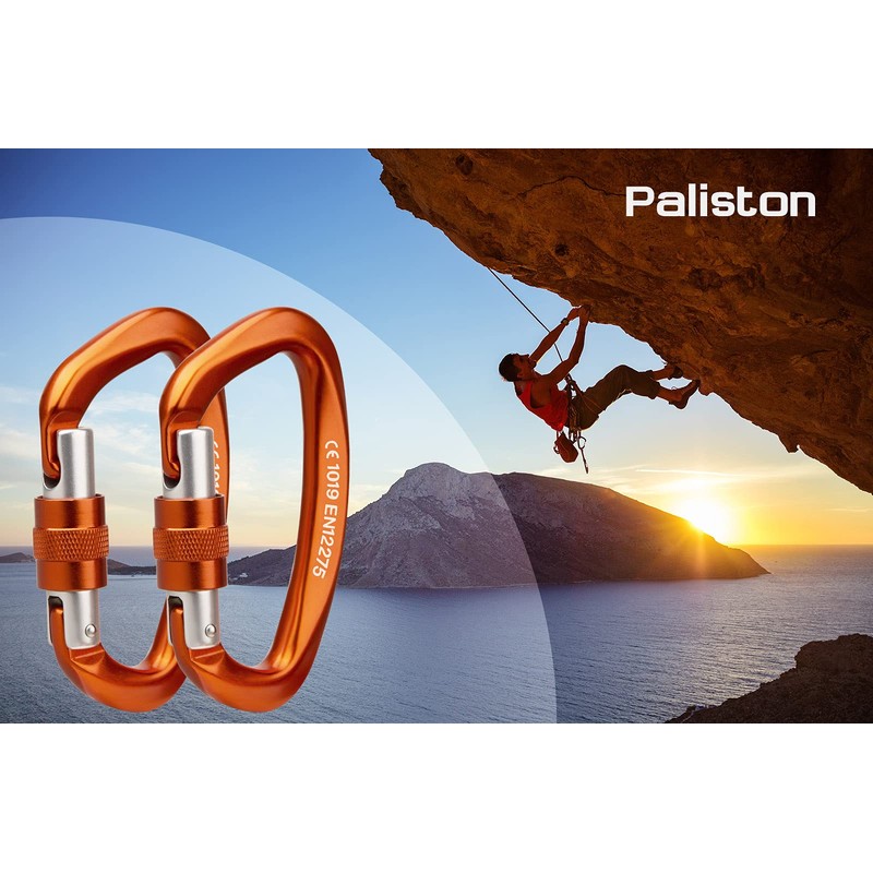 Locking Carabiner - 25kN 5600lb Climbing Carabiner Screw Gate D