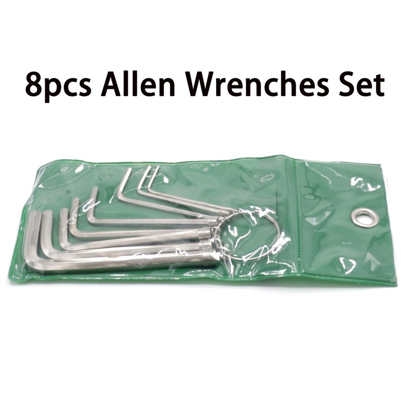8pcs Silver Allen Wrenches Set, 1.5-6 mm Hex Key Key