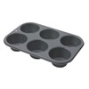 Dexam Non-Stick 6 Cup Muffin pan, Carbon, Grey
