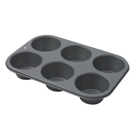 Dexam Non-Stick 6 Cup Muffin pan, Carbon, Grey