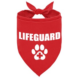 Cgvovgr Red Lifeguard Dog Bandana, Dog Lifeguard Costume Pet Scarf Props, Dog Lifeguard Costume Accessories Shark Dog Costume, Service Dog Bandana for Pets and Dog Lovers Gifts