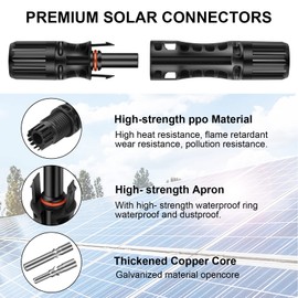 Geosiry 16 PCS 8AWG Solar Connectors with Spanners, 8 Pair Solar Panel Connectors Male/Female (8AWG, 8 Pairs)