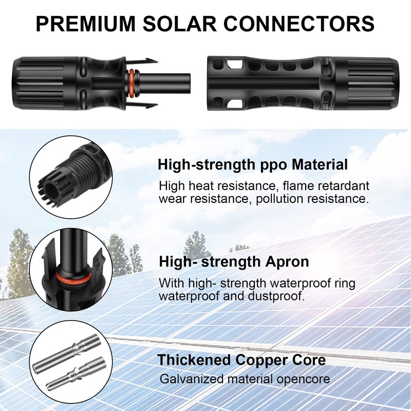 Geosiry 16 PCS 8AWG Solar Connectors with Spanners, 8 Pair