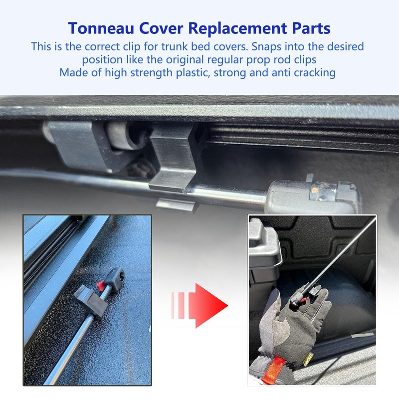 5PCS Tonneau Cover Prop Rod Clips Hard Plastic Replacement for