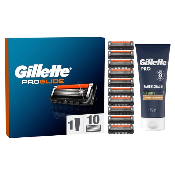 Gillette ProGlide Men's Wet Razor Starter Set, 1 Razor with 8 Razor Blades, Razor Holder, Valentine's Day Gift for Him