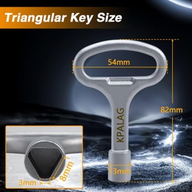 KPALAG Steel Triangle Socket Key, Triangular Panel Lock Key, Utility Socket Key Fit for Gas Valve, Gas/Electric Meter Box, Machine Cabinet, Train,Elevator, Tool Cabinet with Triangular Panel Lock