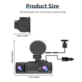 Car Dashcam, 1 Set Car DVR with 32GB Memory Card, HD Car DVR, Video Surveillance for Car, Vehicle DVR, Auto DVR, Truck DVR, SUV DVR - Color: Black, Specification: Front+Inner