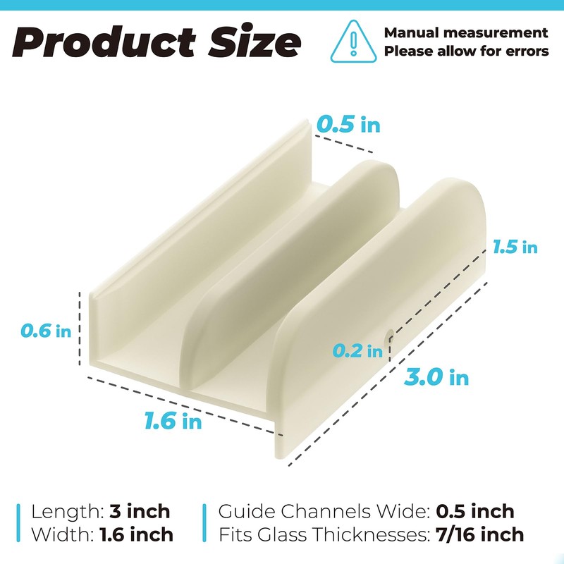 PalpitateC M6219 Sliding Shower Door Bottom Guide fits for Sliding