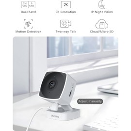 blurams Indoor Camera 2PCS, Security Camera 5GHz&2.4GHz Dual-Band, 2K WiFi Cameras House Security, Home Camera for Pet/Dog/Baby, IR Night Vision, Motion/Sound Detection, 2-Way Talk, Cloud&SD Storage