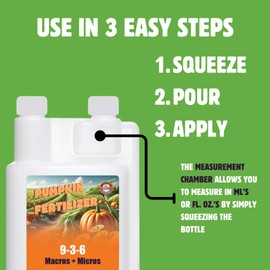 Pumpkin Fertilizer | (32 fl. oz.) | Foliar & Soil Applied Liquid Fertilizer for Pumpkins & Gourds | Boosts Growth & Yields | Easy to Use | Fast-Acting | Ideal for Pumpkins & Squash