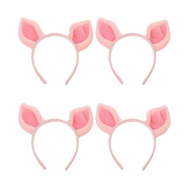 UKCOCO 4 Pcs Pink Pig Ear Headband, Pig Ear Headband, Pig Accessory Costume, Cosplay Headband, Ear Headband, Women's Headband, Pig Costume Accessory, Pig Cosplay Easter Headband
