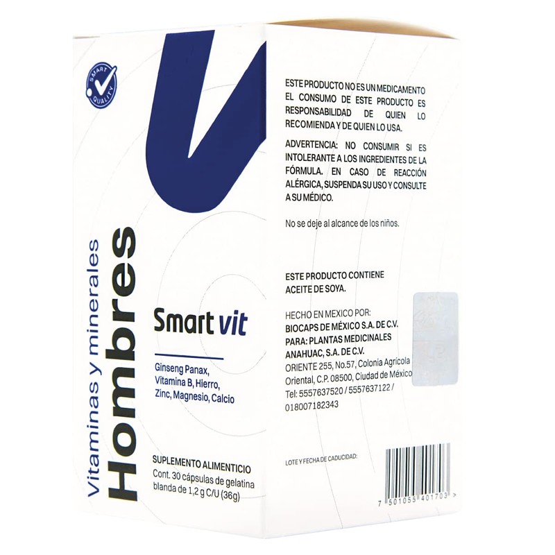 Smart Vit | Vitaminas y Minerales Hombres | 30 capsulas