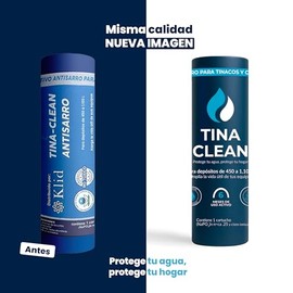 Tina Clean | Antisarro para Tinaco 450–1100L 6 Meses | Filtro y Suavizador de Agua contra Sarro y Agua Dura