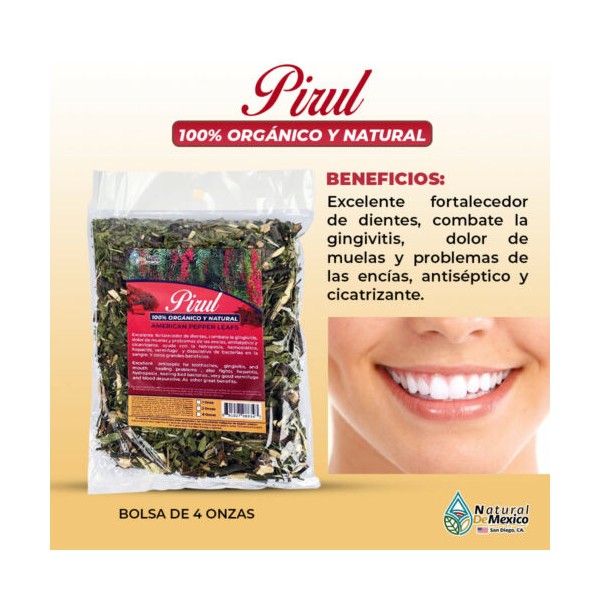 Natural de Mexico USA Pirul Hierba Schinus molle fortalece los dientes,para dolores de muelas 4oz-113g