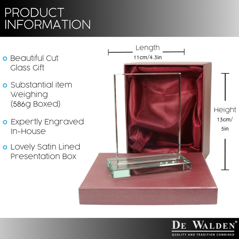 De Walden 50th Golden Wedding Anniversary Couple Glass Celebration Gift