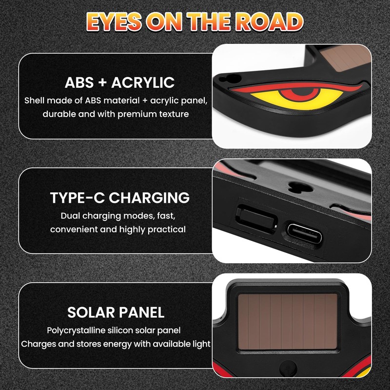 Solar Demon Eye LED Car Window Light, 2026 New Devil