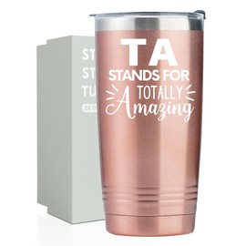 Onebttl Teacher Gifts Tumbler for Women Men, 20oz Stainless Steel Cup with Lid Straw for Teacher Day, End of School, Christmas - Teacher Assistant Totally Amazing