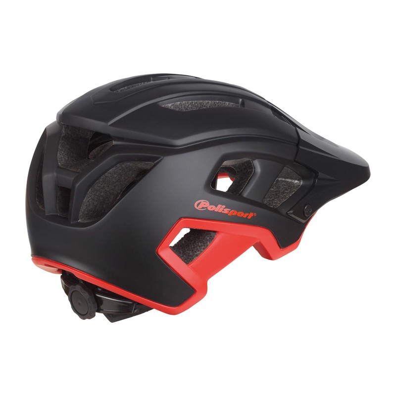 Polisport Mountain PRO Unisex Adult Helmet (M=55/58) Helmet, Black/Red, M