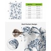 Blue Floral Plant Tie Up Curtains for Kitchen Bedroom Living