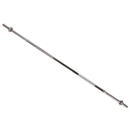 OLIXIS 60” Standard Straight Barbell with Star Locks, Strength Training Workout Body Exercise 1” Diameter, Silver