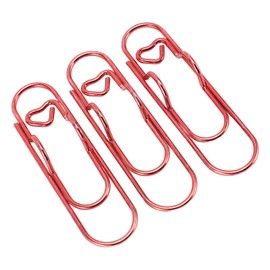 30Pcs Stainless Steel Pen Clamp/Holder, Portable Metal Pen Paperclip Holder, Multifunction Clamp/Holder with Transparent Case for Notebooks, Papers, School Office Supplies (Red)