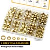 Siptenk 228PCS Brass Compression Sleeves Ferrules for Tube OD 1/2"