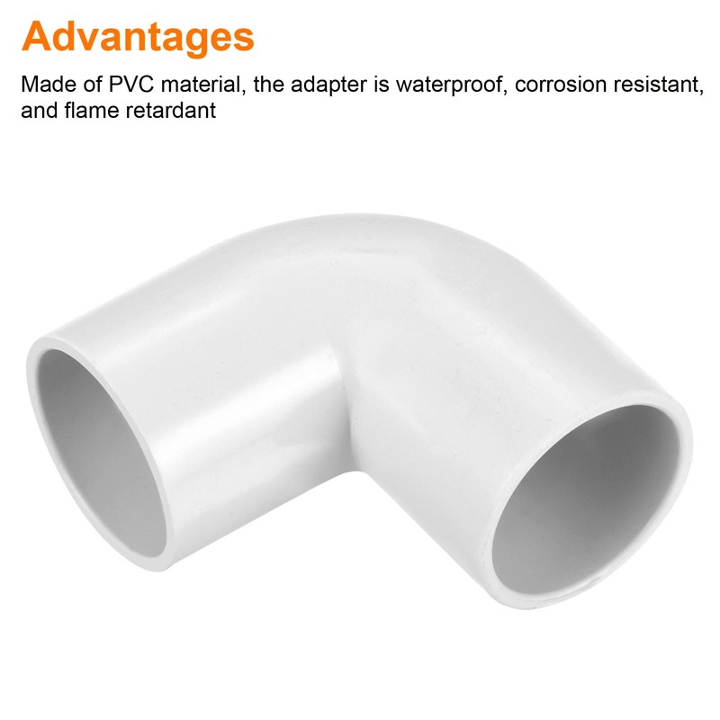 sourcing map PVC Pipe Connector 90 Degree Elbow Fitting 25