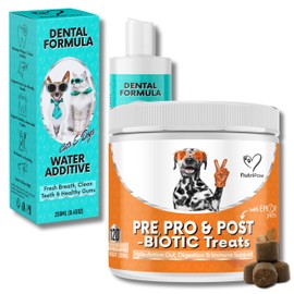 NutriPaw NutriPaw Dental Formula & Probiotics Bundle - Soft Chews for Bum Scooting, Gunky Ears, Gut Health & Anal Glands - Dental Water for Clean Teeth, Fresh Breath & Healthy Gums - Great for all dogs