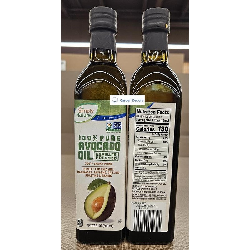 Generic Simply Nature NON-GMO 100% Pure Avocado Oil Expeller Pressed