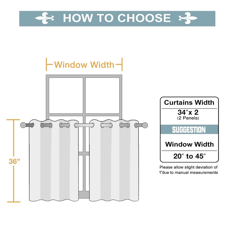 ChrisDowa Small Window Curtains for Kitchen and Bedroom - Grommet
