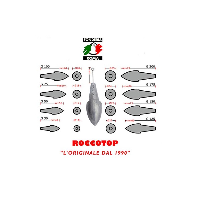Fonderia Roma Roccotop Lead with Rod, Grigio Piombo, 125 g