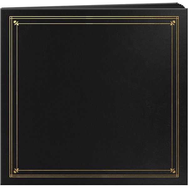 Pioneer Photo Albums BSP-46/BK 204-Pocket Post Bound Leatherette Cover Photo Album for 4 by 6-Inch Prints, Black