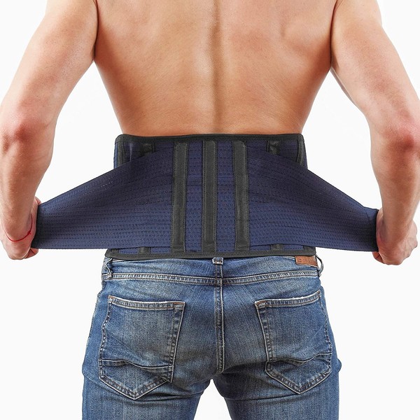 Back Support Lower Back Brace Provides Back Pain Relief - Breathable Lumbar Support Belt for Men and Women Keeps Your Spine Straight and Safe - Large Size 38''- 45" Belly Waist Line