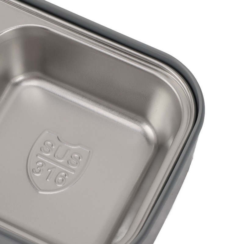 Double Layer Bento Box 316 Stainless Steel Compartment Portable Lunch