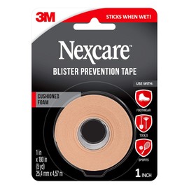 Nexcare Cinta de prevención de ampollas, se puede rasgar fácilmente, 1 rollo