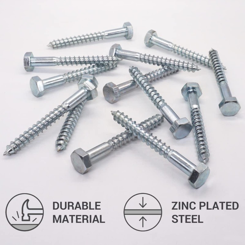 SKIR'CO Pack of 15 DIN 571 Galvanised Steel Hex Head