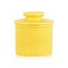 Yellow French Butter Holder with Water Line for Table and