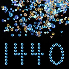 Katfan 1440PCS Flatback Crystal Rhinestones Round Gems Diamonds Stones Iridescent Rhinestone Jewels for Crafts Clothes DIY Nail Art Decorations (Aurora, SS12-3.1MM)
