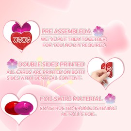 YQUQWN 48 PCS Valentines Day Hanging Decorations Valentines Day Decorations No DIY Valentines Day Party Decorations Valentines Day Office Decoration Ceiling Decorations