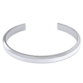 VEXXS Men's Bangle, 18 K Gold Plated Stainless Steel Open Bracelet, Classic Bracelet, Jewellery Gift for Men, Women, Men, Boys, Women, Stainless Steel