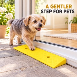 4cm Portable PVC Threshold Ramp, 19.69 x 10.63 In Non-Slip Curb Ramp for Cars, Wheelchairs and Scooters