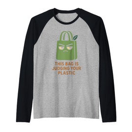 Plastic Free Eco Friendly Zero Waste Sustainable Green Raglan Baseball Tee