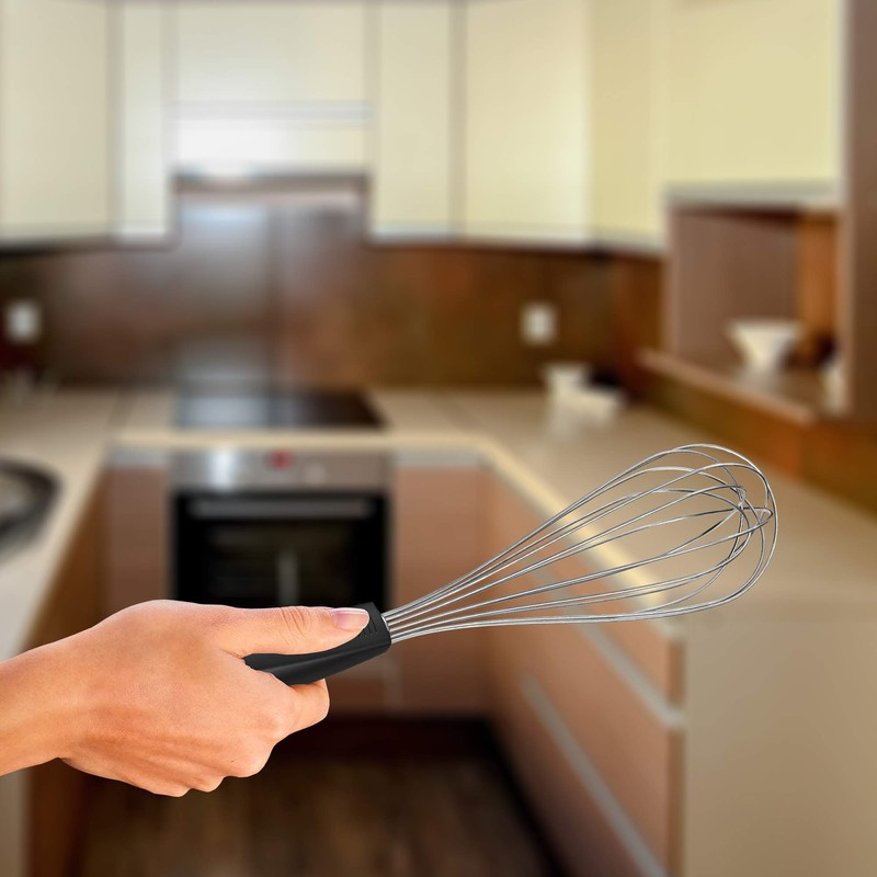 Lurch Tango Egg Whisk 30cm, Stainless Steel Silver/Black, 7x7x30 cm