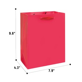 Gcardist Wine Red Gift Bags with Tissue Paper for Wedding, Birthday, Party Supplies-7.9"x4.3"x9.6" Medium Size Cardboard Gift Bags（16pcs Bags +32pcs Tissue Paper ）