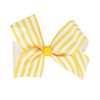 Hair Bow with Striped Grosgrain Ribbon, 6 inch Hairbow (Yellow)