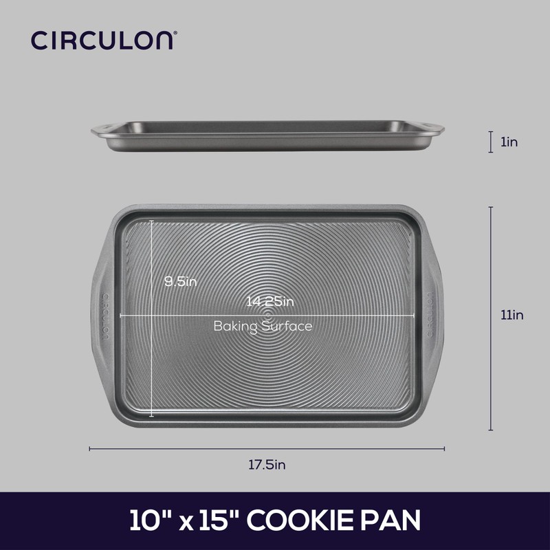 Circulon Total Bakeware Nonstick Cookie Baking Sheet, 10" x 15",